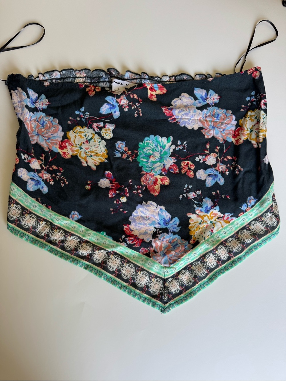 O'Neill Girls Floral Smocked Shorts in Black, Green, Pink M/L